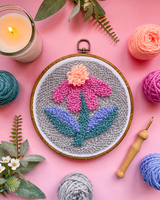 "Lazy Daisy" - Punch Needle Kit 001