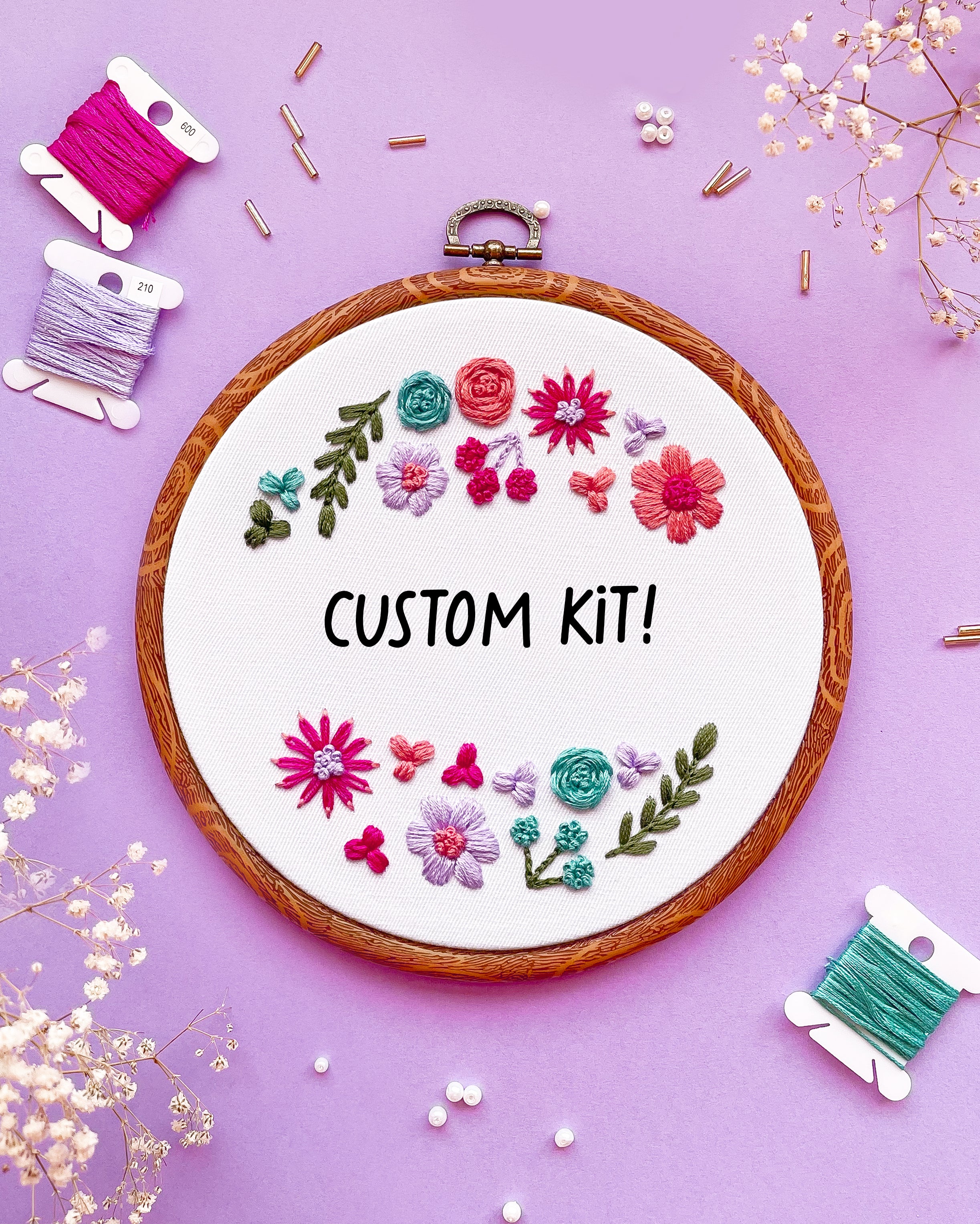 Custom Text Embroidery Kit Text Beginner Embroidery Kit DIY Craft Kit  Custom Embroidery Kit Funny Embroidery Kit, Full Kit 